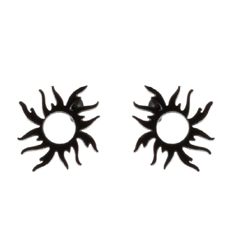 1 Pair Minimalist Sun Plating 304 Stainless Steel 18K Gold Plated Ear Studs