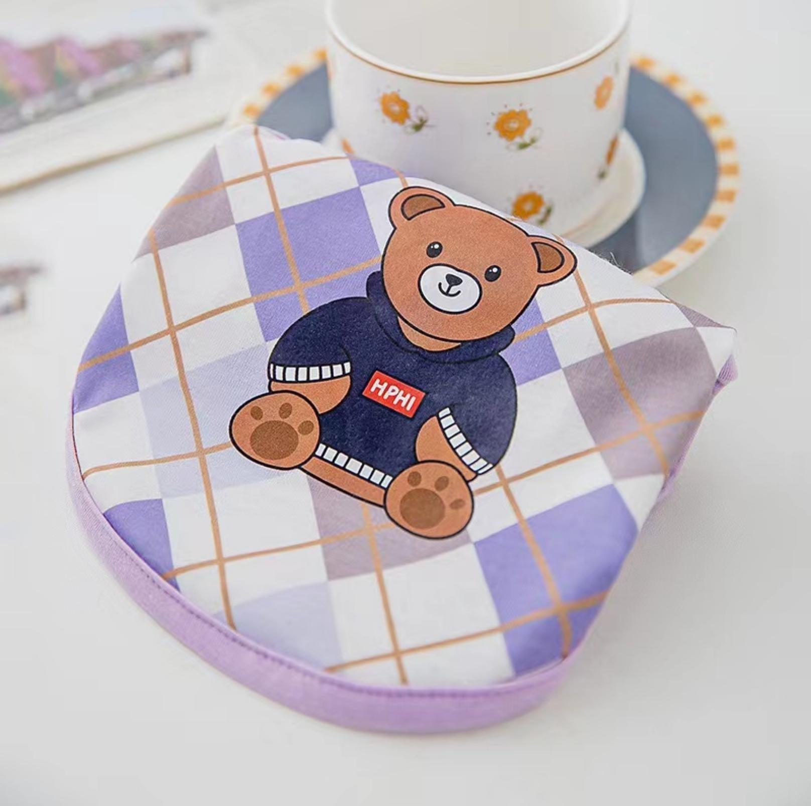 Purple Checkered Bear Print Summer Pet Vest