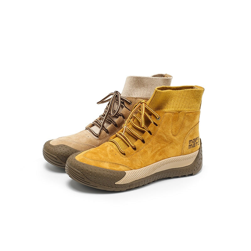 Handmade Retro Nubuck Leather Martin Boots Designer Retro Chunky Boots