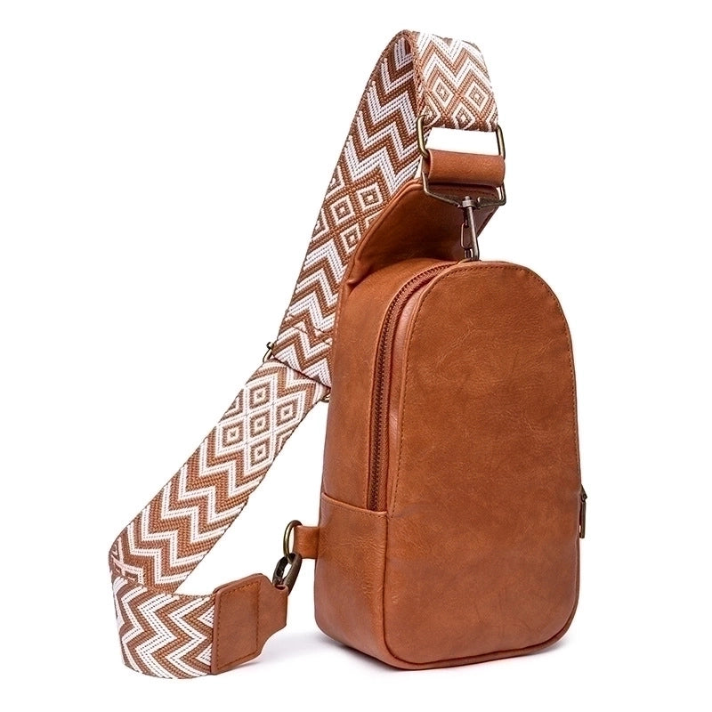Vintage Style Fashion Color Block Pu Leather Water Repellent Waist Bags