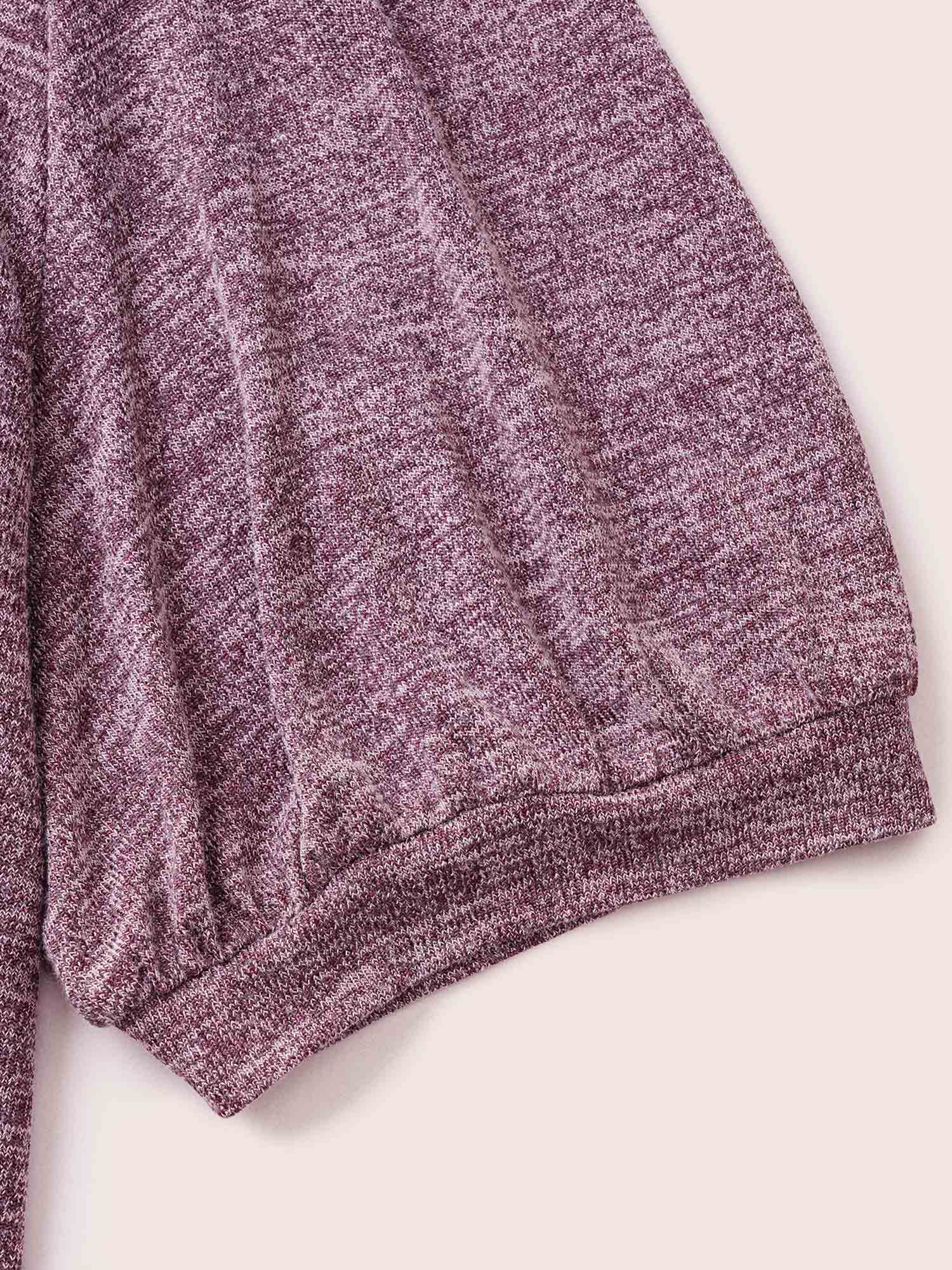 Heather Button Detail Puff Sleeve T-shirt