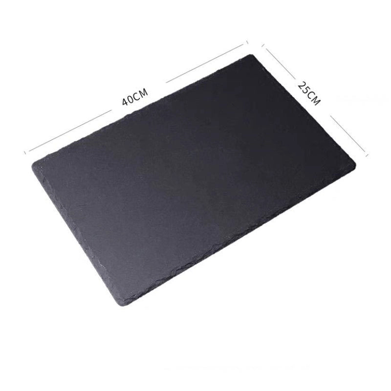 Slate Dinner Plate Dessert Sushi Plate Western Food Black Slate Plate Tableware Flat Plate Barbecue Steak Plate