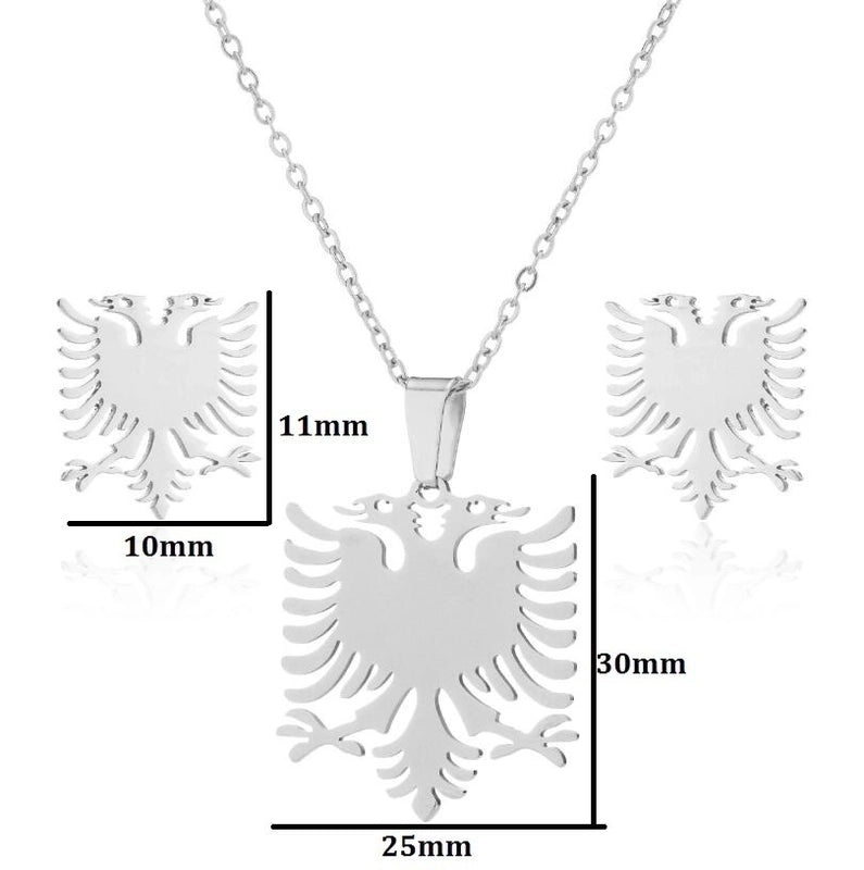 Fashion Geometric 201 Stainless Steel 18K Gold Plated Plating Earrings Necklace