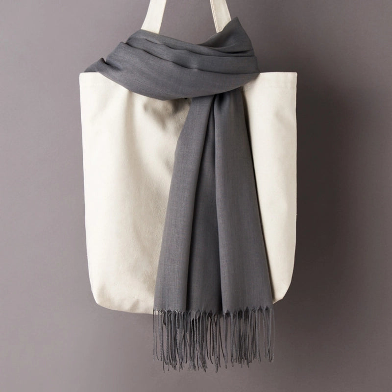 Thin Cashmere Scarf Solid Color Tassel Shawl LOGO Gift Scarf Factory Direct