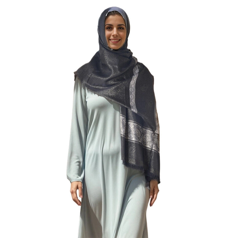 Women's Minimalist Stripe Polyester Silk Scarf