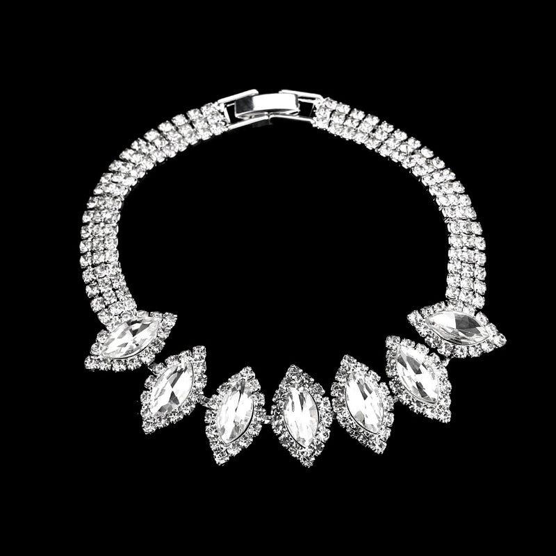 Minimalist Solid Color Artificial Crystal Copper Inlay Zircon Earrings Necklace