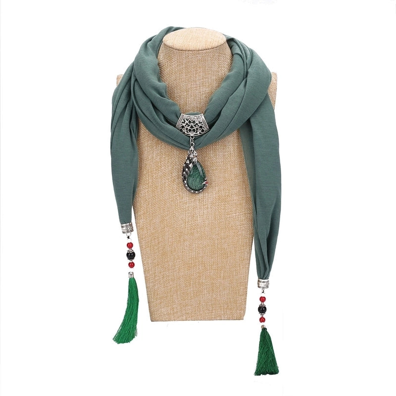 Women's Elegant Solid Color Cotton Tassel Scarf