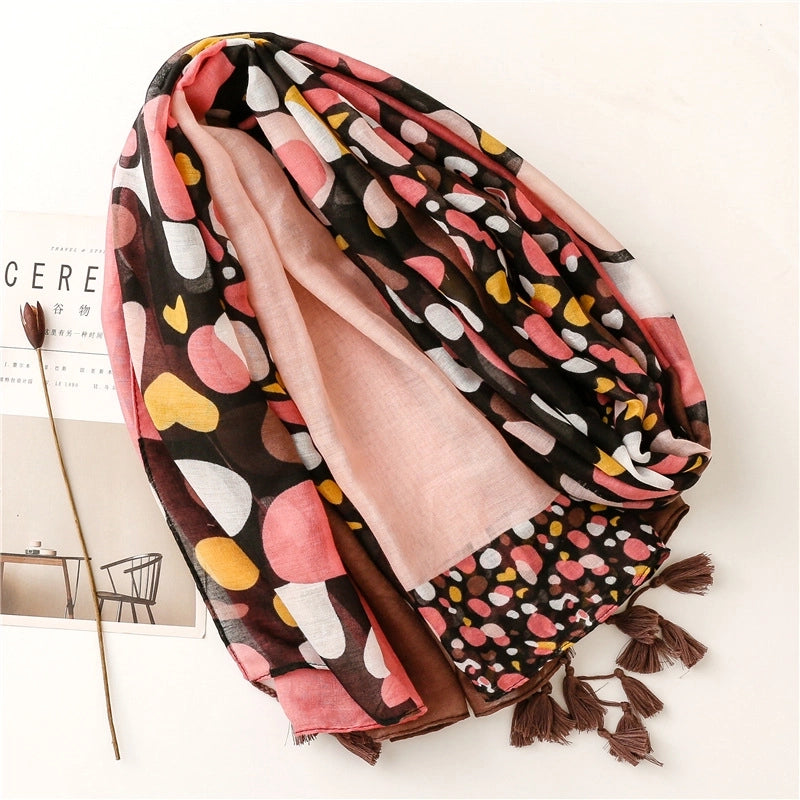Women's Fashion Geometric Voile Polyester Winter Scarves