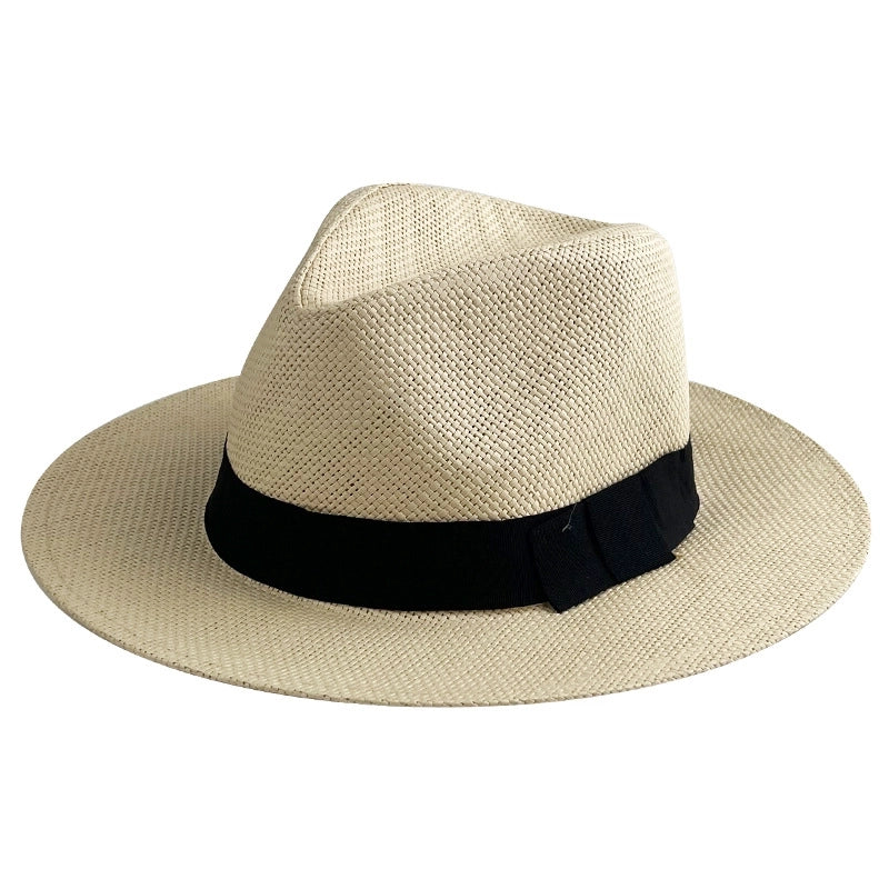 Unisex Minimalist Solid Color Wide Eaves Straw Hat