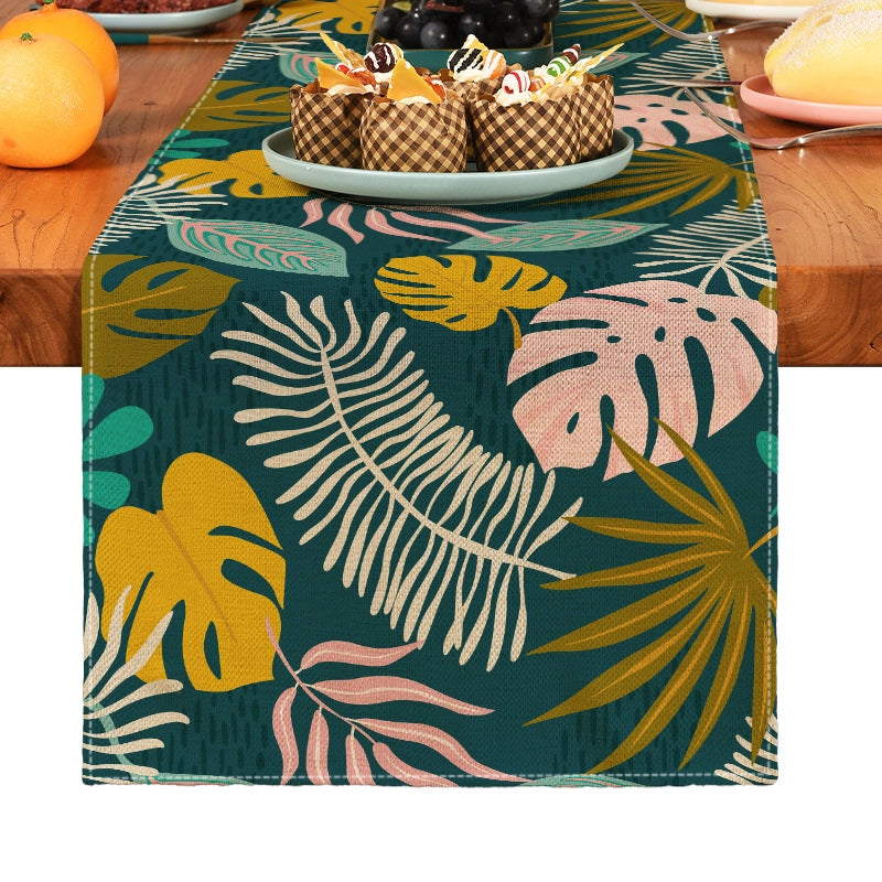 Elegant Classical Leaf Linen Tablecloths
