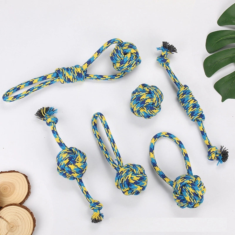 Simple Molar Bite Resistant Cotton Rope Pet Toy Ball