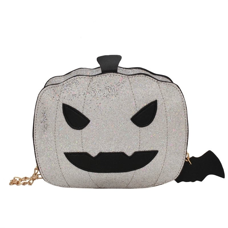 Halloween Women'S Medium PU Leather Pumpkin Streetwear Sequins Zipper Chain Bag