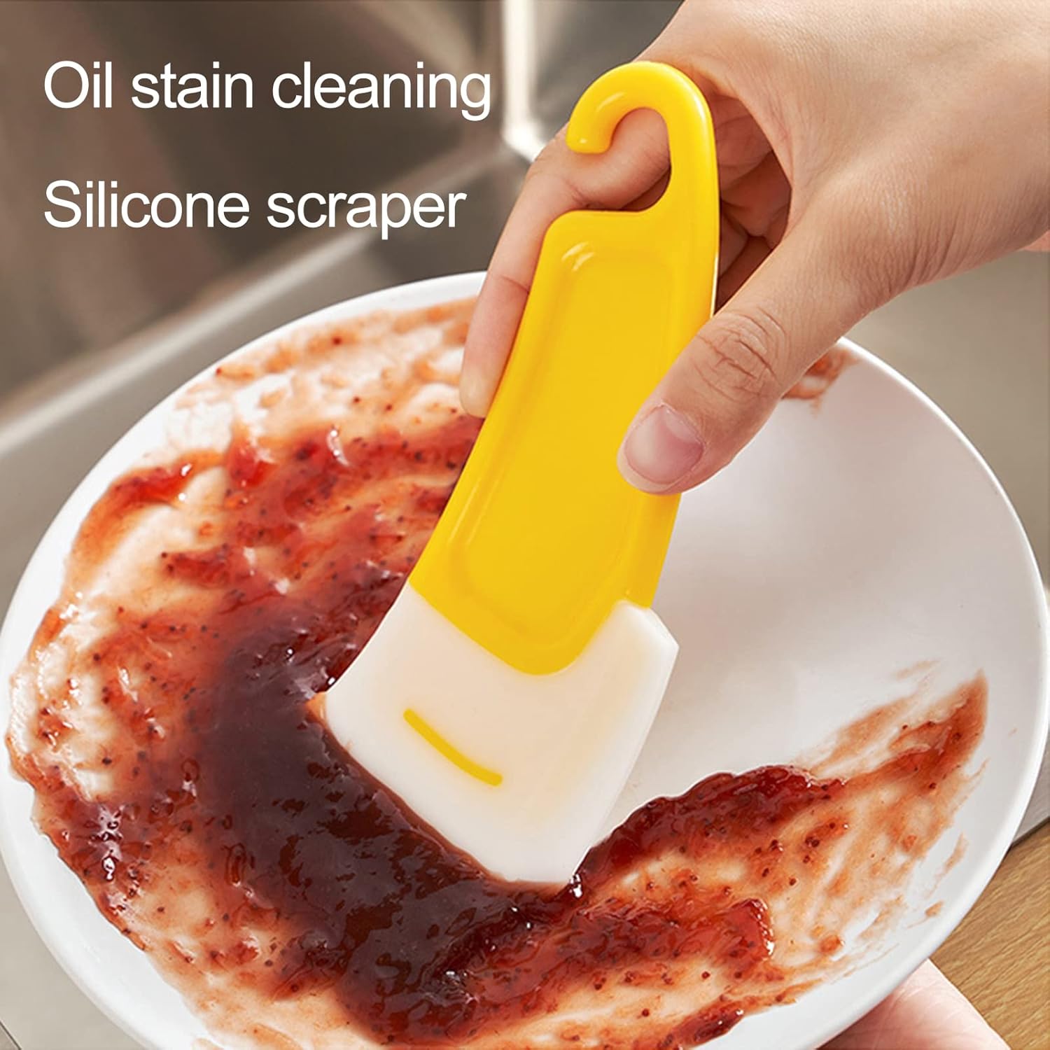 3pcs Silicone Pan Scraper Soft Head Cleaning Spatula. Pan Bowl Cleaning Spatulas For Kitchen