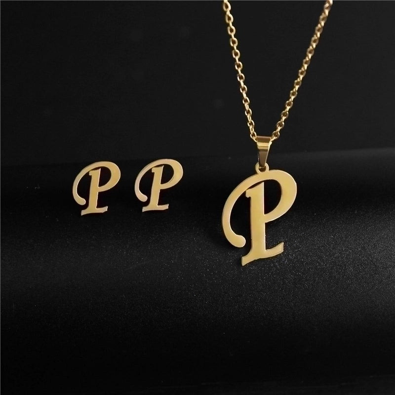 Minimalist Letter Stainless Steel Polishing No Inlaid