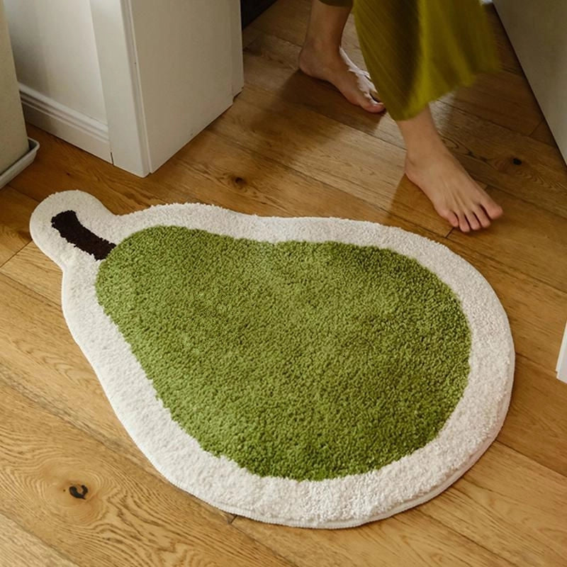 Cute Pear Imitation Cashmere Polyester Carpet Bathing