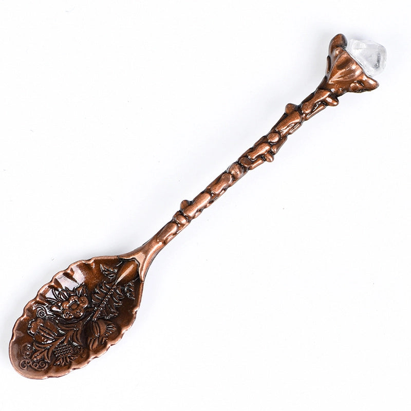 2 Pieces Elegant Lady Minimalist Geometric Crystal Spoon