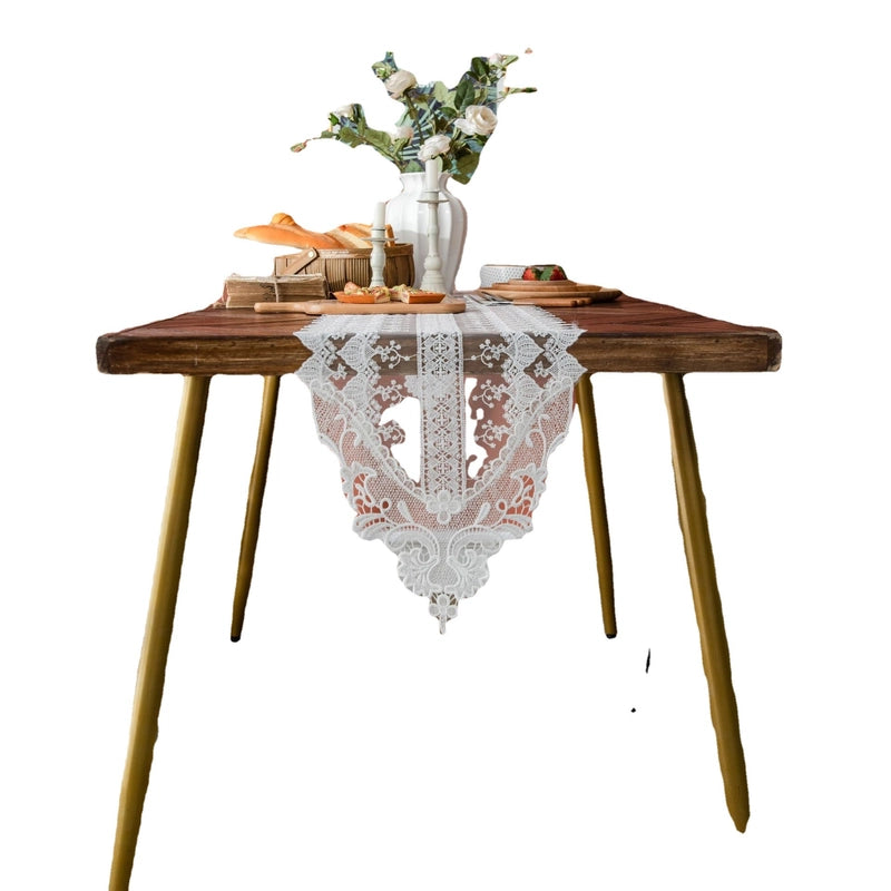 Yi Qiyun Lace Table Runner Dining Table Decoration Coffee Table Long Embroidered Princess Style Shoe Cabinet Hollow