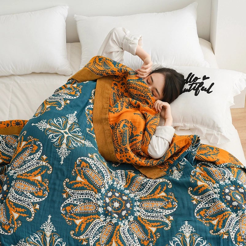 Five-layer Towel Blanket Cotton Supply Spring And Autumn Single Double Nap Towel Quilt Summer Air Conditioning Soft Blanket