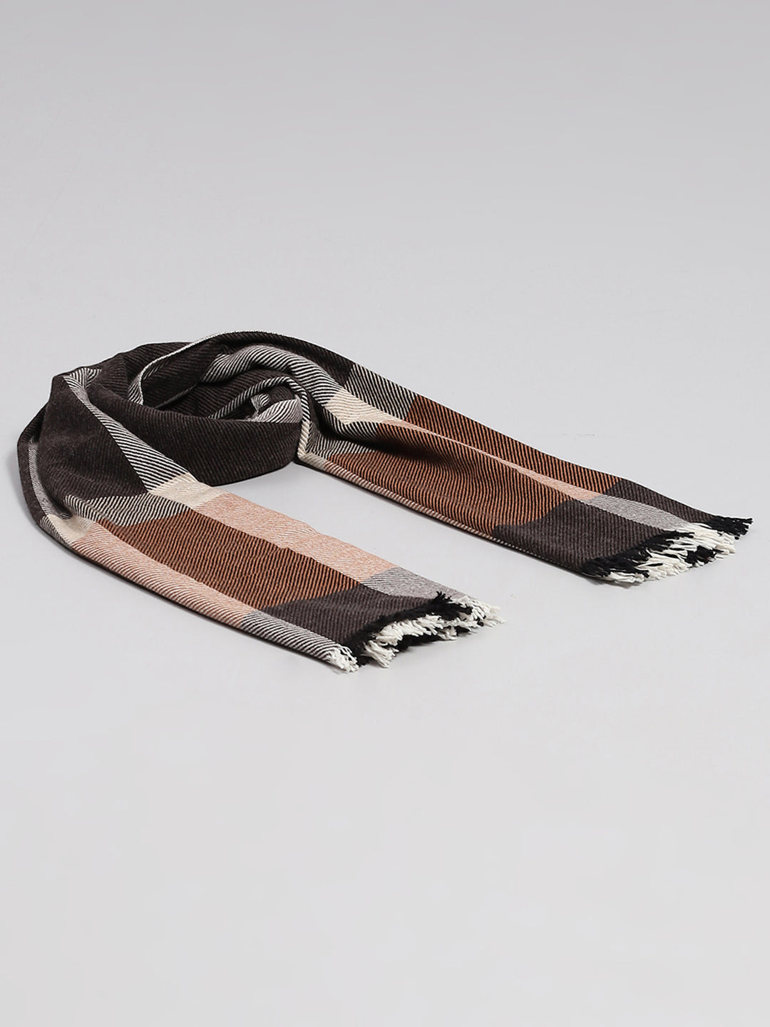 Women Brown Self Design Stole