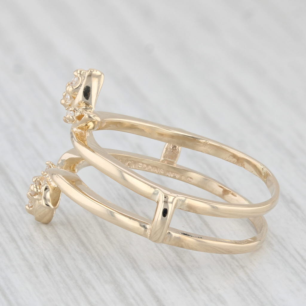 0.12ctw Diamond Ring Jacket Guard 14k Yellow Gold Size 10.75 Bridal