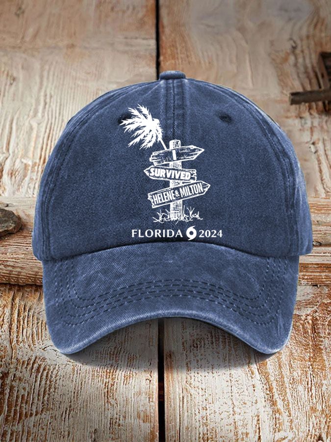 'Florida Hurricane Helene and Milton' print hat