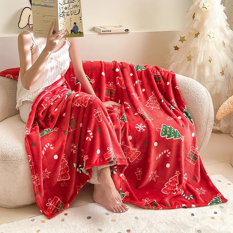 Casual Elegant Cartoon Christmas Tree Snowflake Polyester Blanket Couch & Sofa Decor