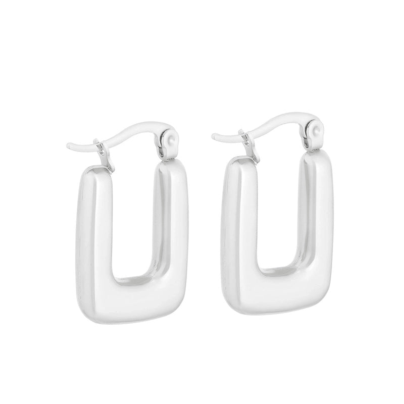 1 Pair Modern Style Minimalist Solid Color Plating Stainless Steel 18K Gold Plated Earrings