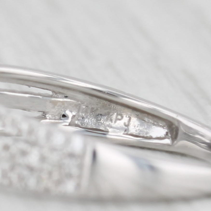 Vera Wang 0.92ctw Round Diamond Halo Engagement Ring 14k White Gold Sz 7 Bridal