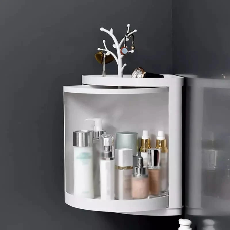 360° ROTATABLE CORNER BATHROOM STORAGE ORGANIZER