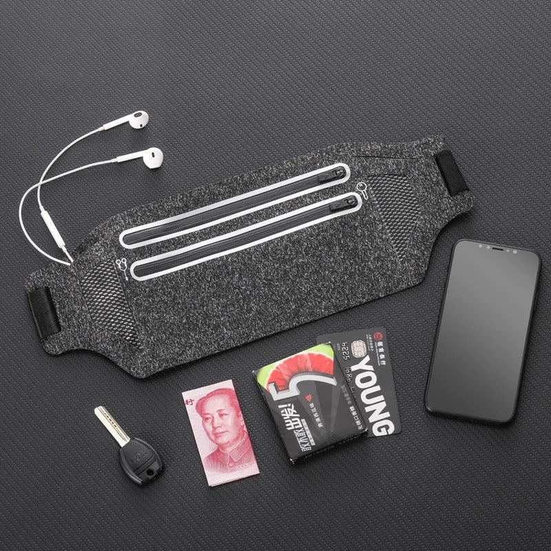 Unisex Sports Solid Color Lycra Waterproof Anti-theft Waist Bags