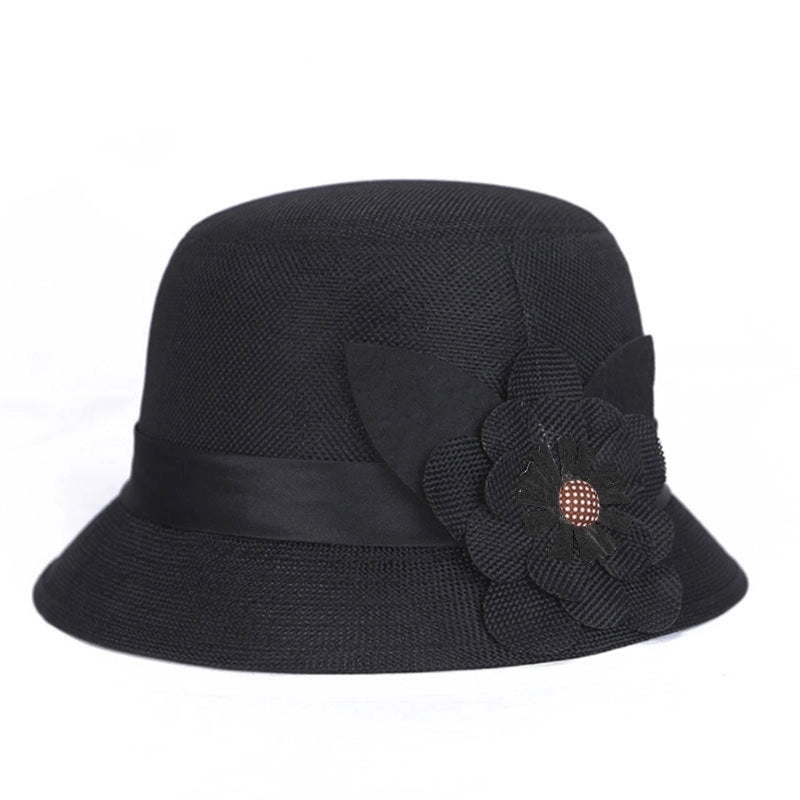 Women's Casual Elegant Retro Flower Wide Eaves Fedora Hat