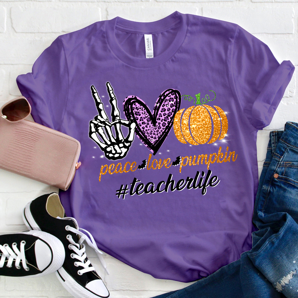 Peace Love Shining Pumpkin T-Shirt