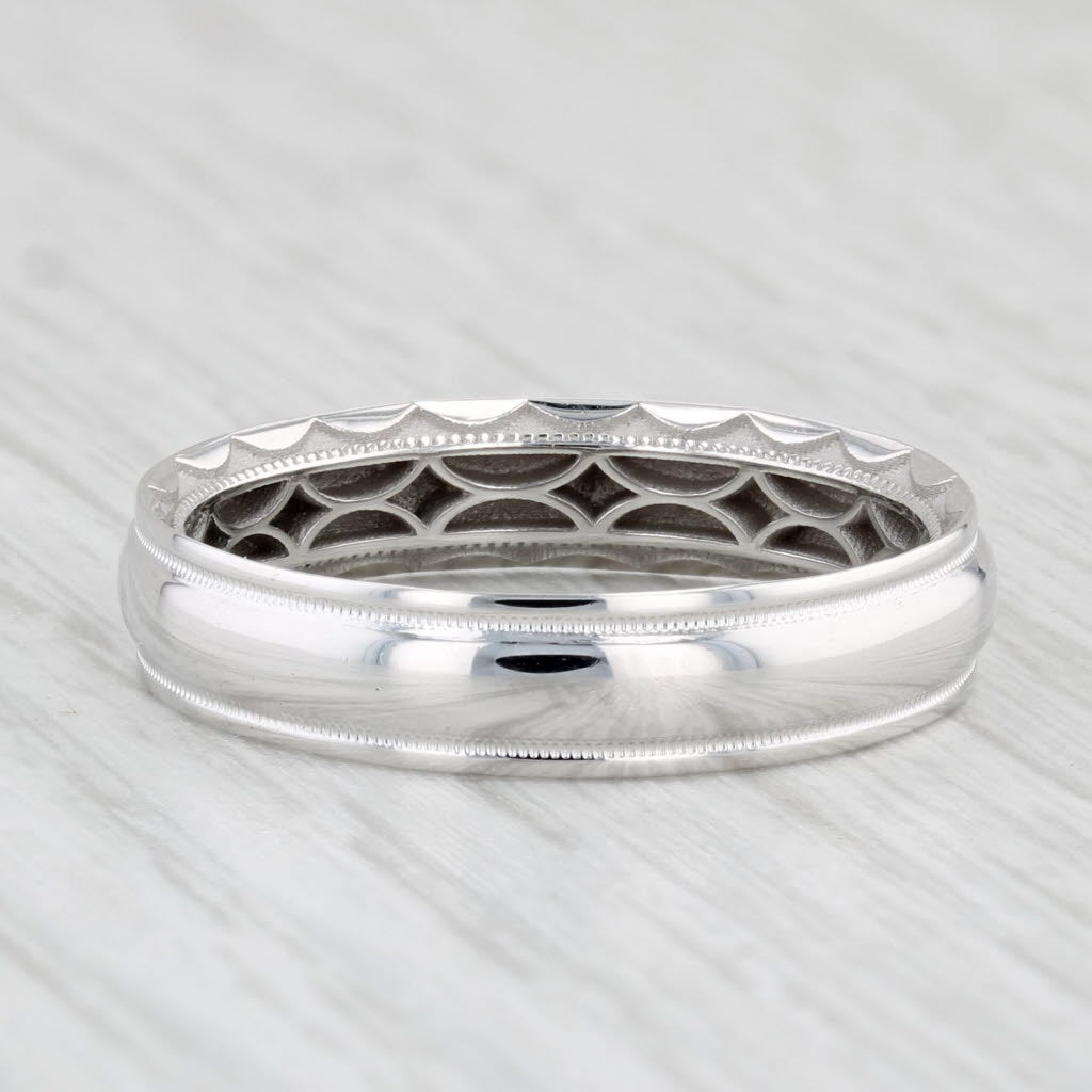 New Tacori Men's Wedding Band 18k White Gold Size 10.5 Ring Ridged Edge