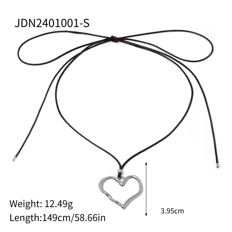 Vacation Minimalist Heart Shape 304 Stainless Steel Zircon 18K Gold Plated Plating Earrings Necklace