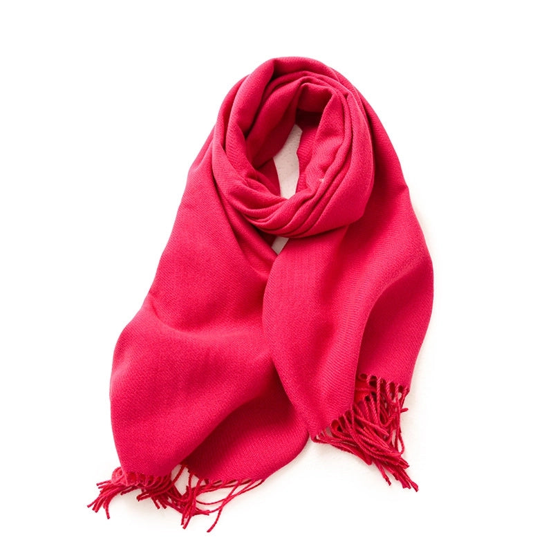 Women's Minimalist Solid Color Polyester Scarf