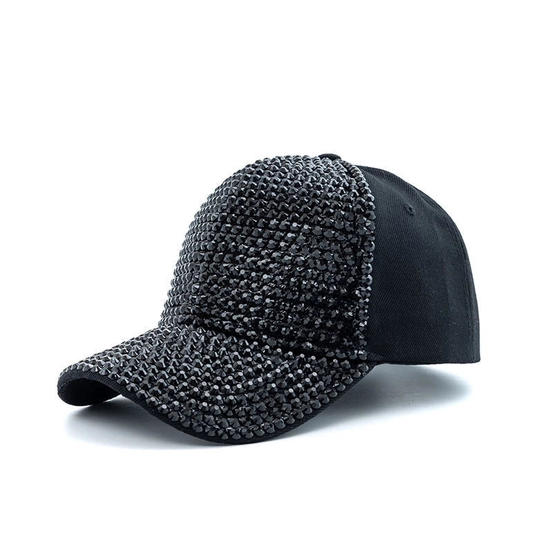 Women's Elegant Color Block Chain Curved Eaves Baseball Cap