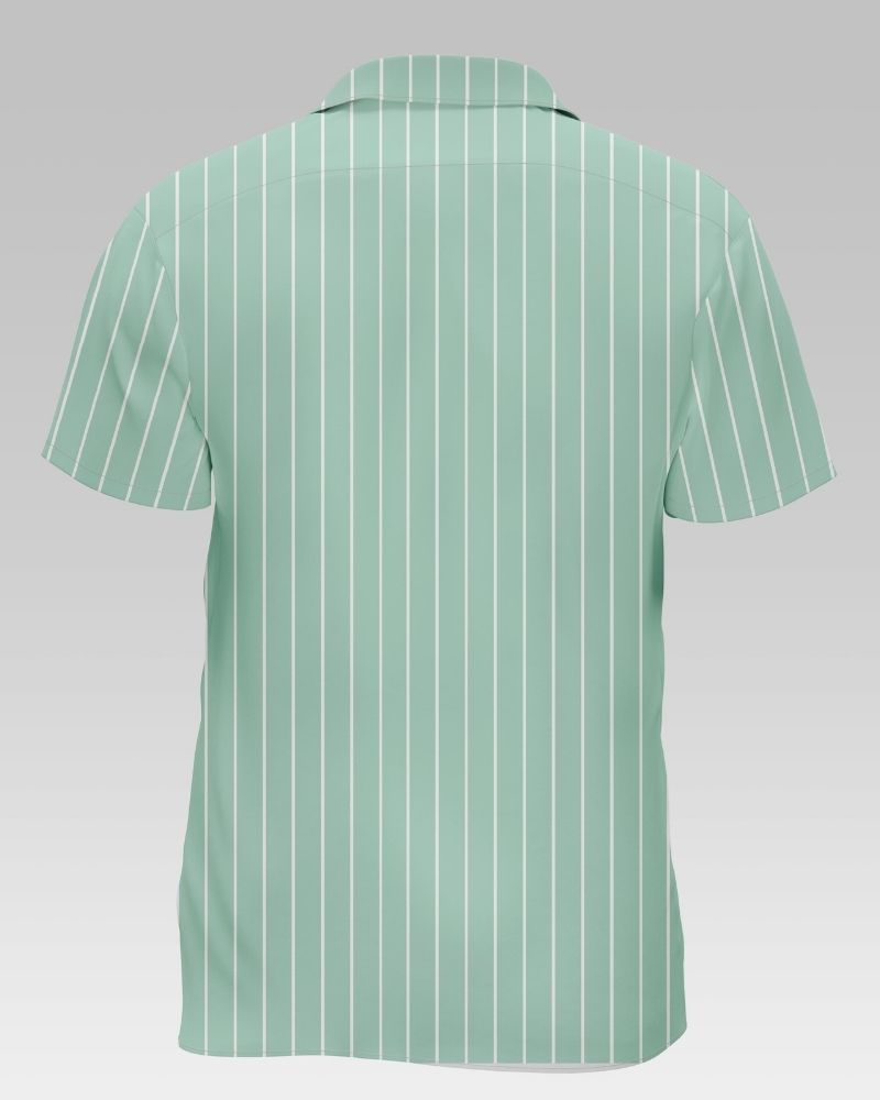 Light Teal Green Stripe Cotton Shirt