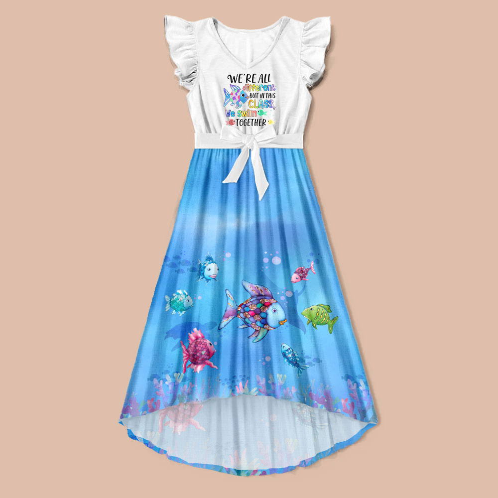 We're All Different But In This Class We Swim Together Teacher One Piece Dress