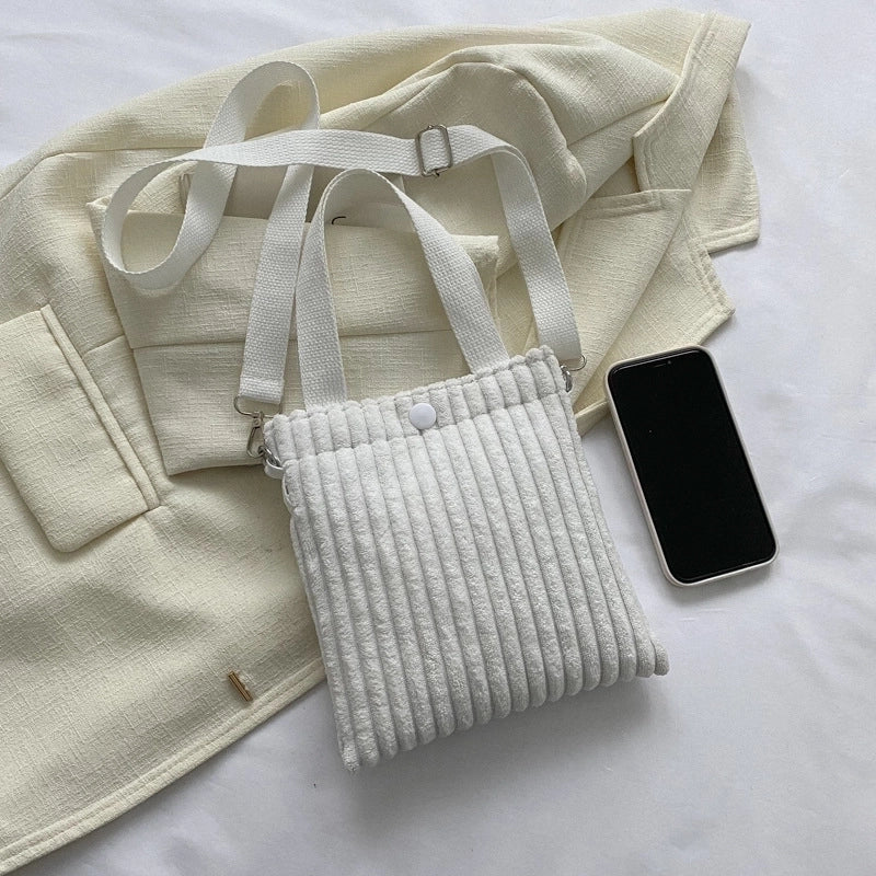 Women's Small Polyester Solid Color Basic Bucket Magnetic Buckle Handbag