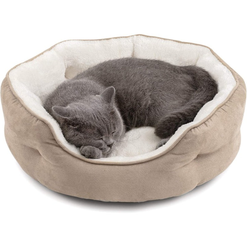 Round Pet Bed For Puppy And Kitten With Slip-Resistant
