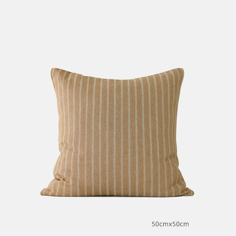 Chic Striped Cotton-Linen Blend Pillow