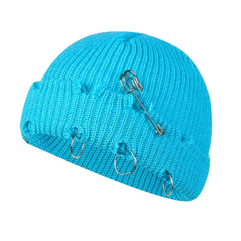 Autumn And Winter New Korean-style -style Basic Broken Pin Cold Cap Knitted Wool Curling Cap For Men And Women
