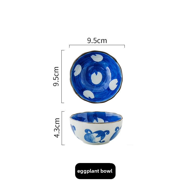 Hand-painted Ceramic Dip Bowl Seasoning Side Dishes Snack Bowl Household Soy Sauce Dish Hot Pot Small Bowl