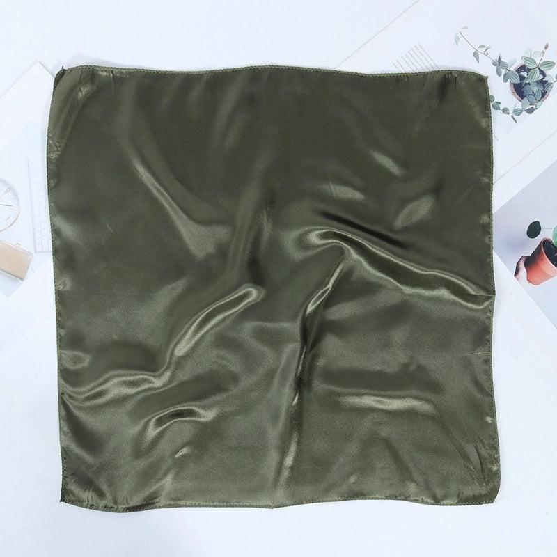 Women's Minimalist Solid Color Polyester Silk Scarf