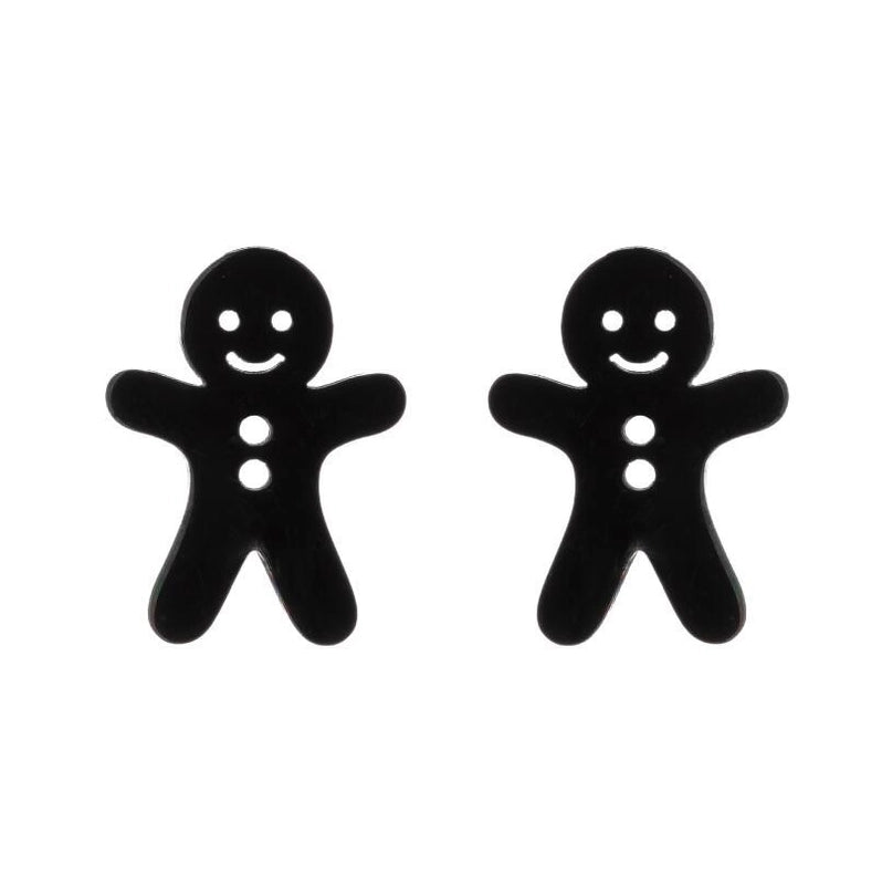 Minimalist Human Gingerbread Apple Stainless Steel Plating Hollow Out Ear Studs 1 Pair