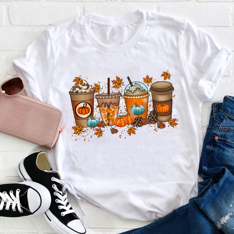 Fall Coffee Teacher T-Shirt