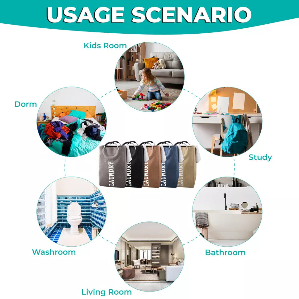 Foldable Laundry Basket With Handle