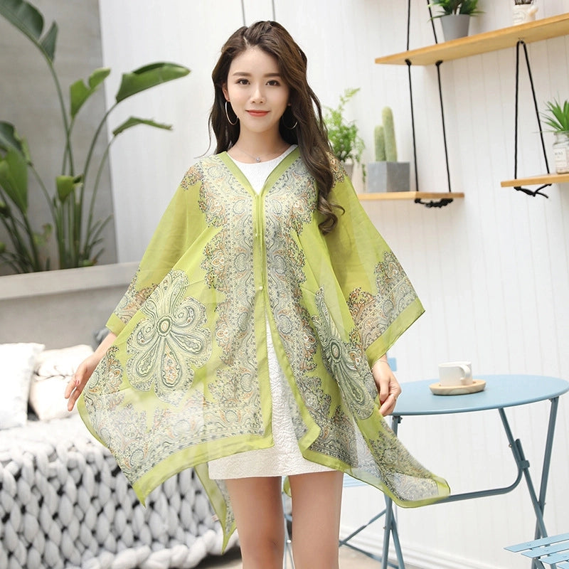 Women's Cute Sweet Printing Polyester Printing Silk Scarf