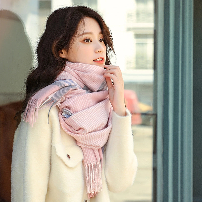 Cashmere Scarf New Winter Shawl Scarf Women's Thick Warm Tassel Scarf Scarf Winter Hair Generation