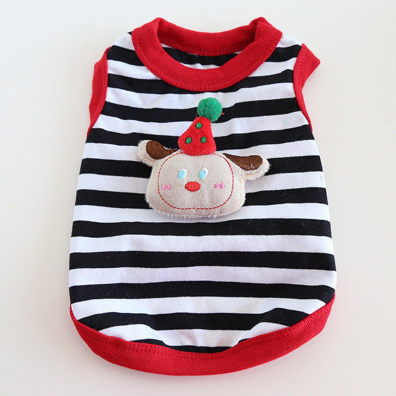 Striped Cute Animal Decor Dog Cat Vest